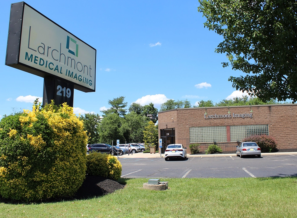 The Front Sign On The Road Of Larchmont Medical Imaging Willingboro Office